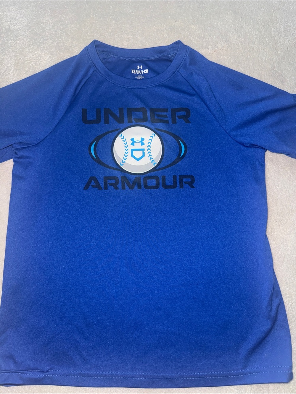 Boys under armour shirt baseball logo